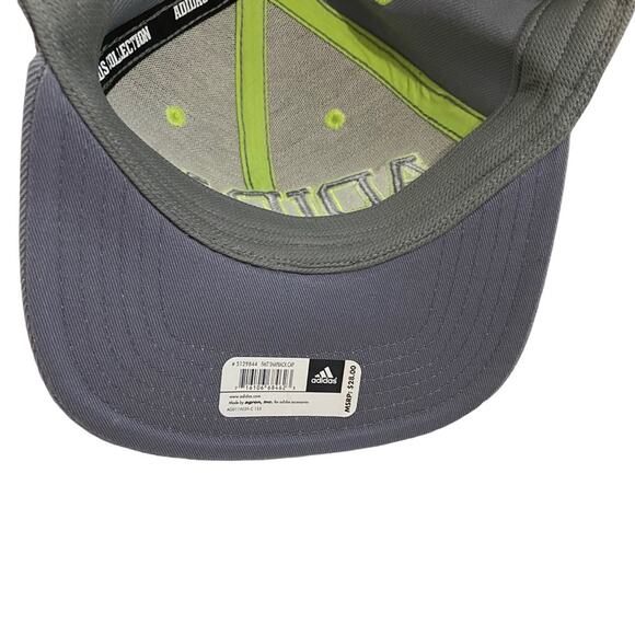 Adidas Collection Men’s Slime Green & Tech Gray FAKT SnapBack Logo Cap - Picture 7 of 10